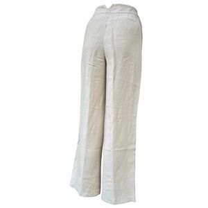 Vintage Dana Buchman Women‎ Beige Linen-Trousers Straight Leg Classic 90's Pants